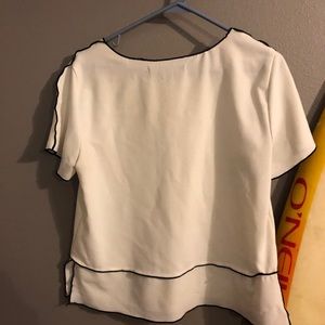 White and black blouse shirt